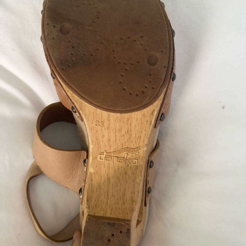 Dansko Tan Leather Clog Mule - Picture 8 of 10